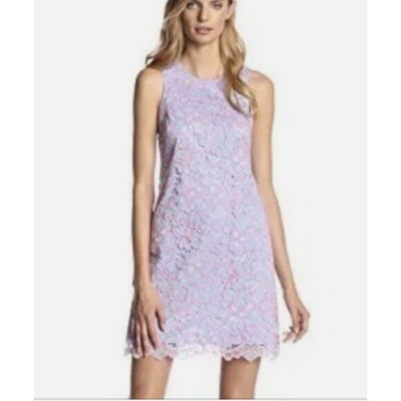 CYNTHIA STEFFE SLEEVELESS PLACID BLUE LACE SHIFT DRESS size 2 - Picture 1 of 9